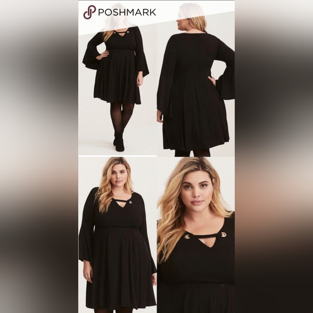Torrid Women's Size 1 Fit and Flare Long Sleeve Dress NWT
